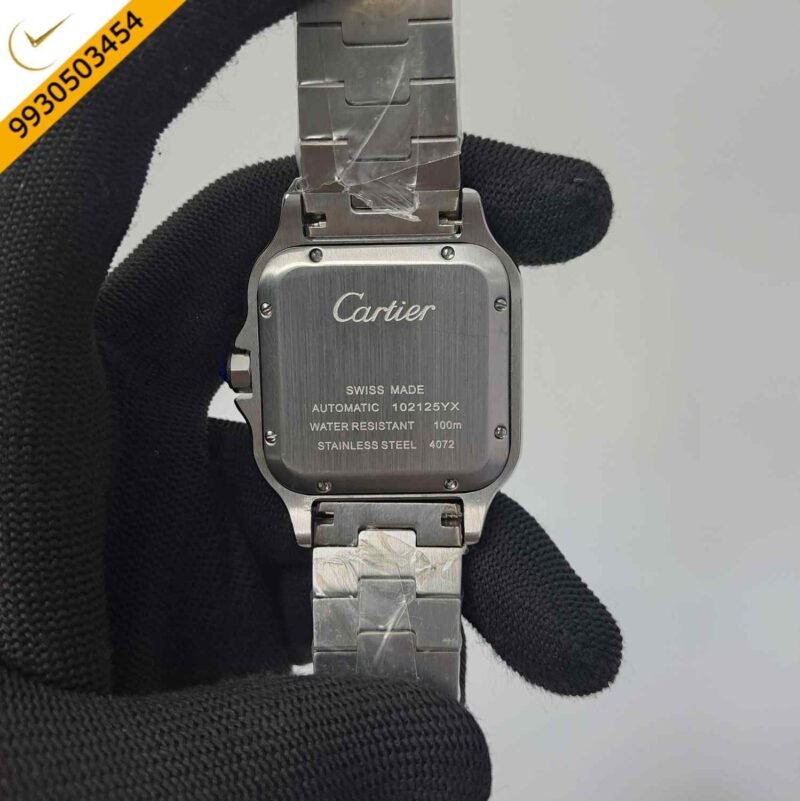 Cartier Santos De Silver Blue Dial Swiss Automatic Watch - Image 4