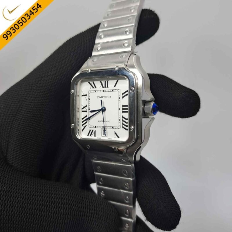 Cartier Santos De Silver White Dial Swiss Automatic Watch - Image 3