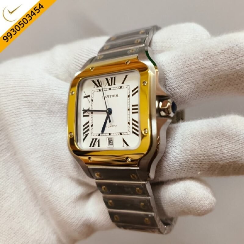 Cartier Santos Steel Gold Swiss ETA Calibre 9611 Automatic Watch - Image 2