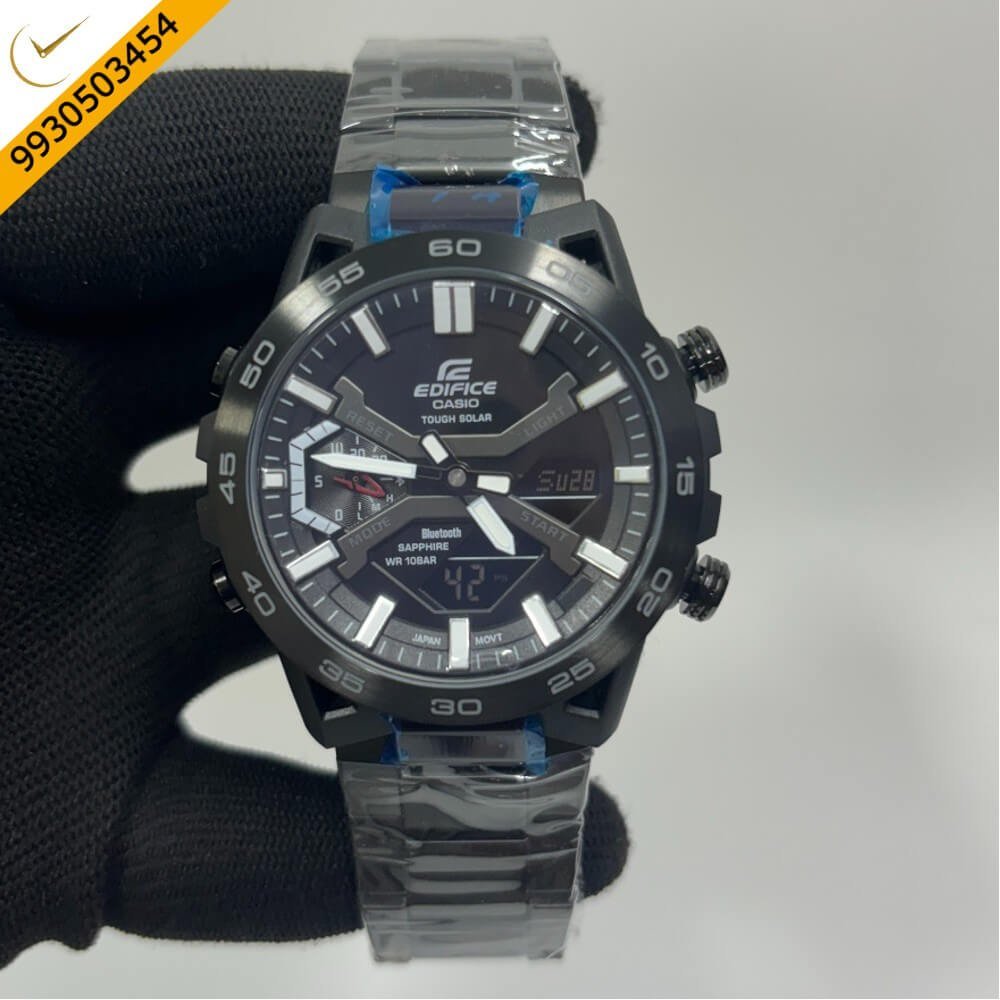 Casio Edifice Stainless Steel Black Dial Swiss Watch