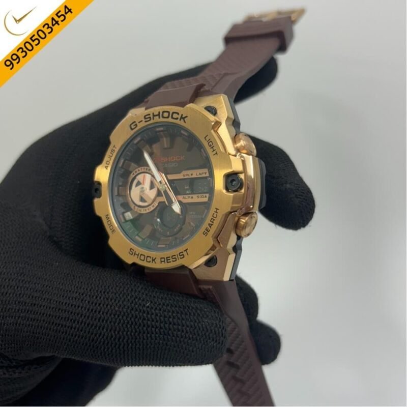 Casio G-Shock Gold Brown Dial Brown Rubber Strap Swiss Watch - Image 2