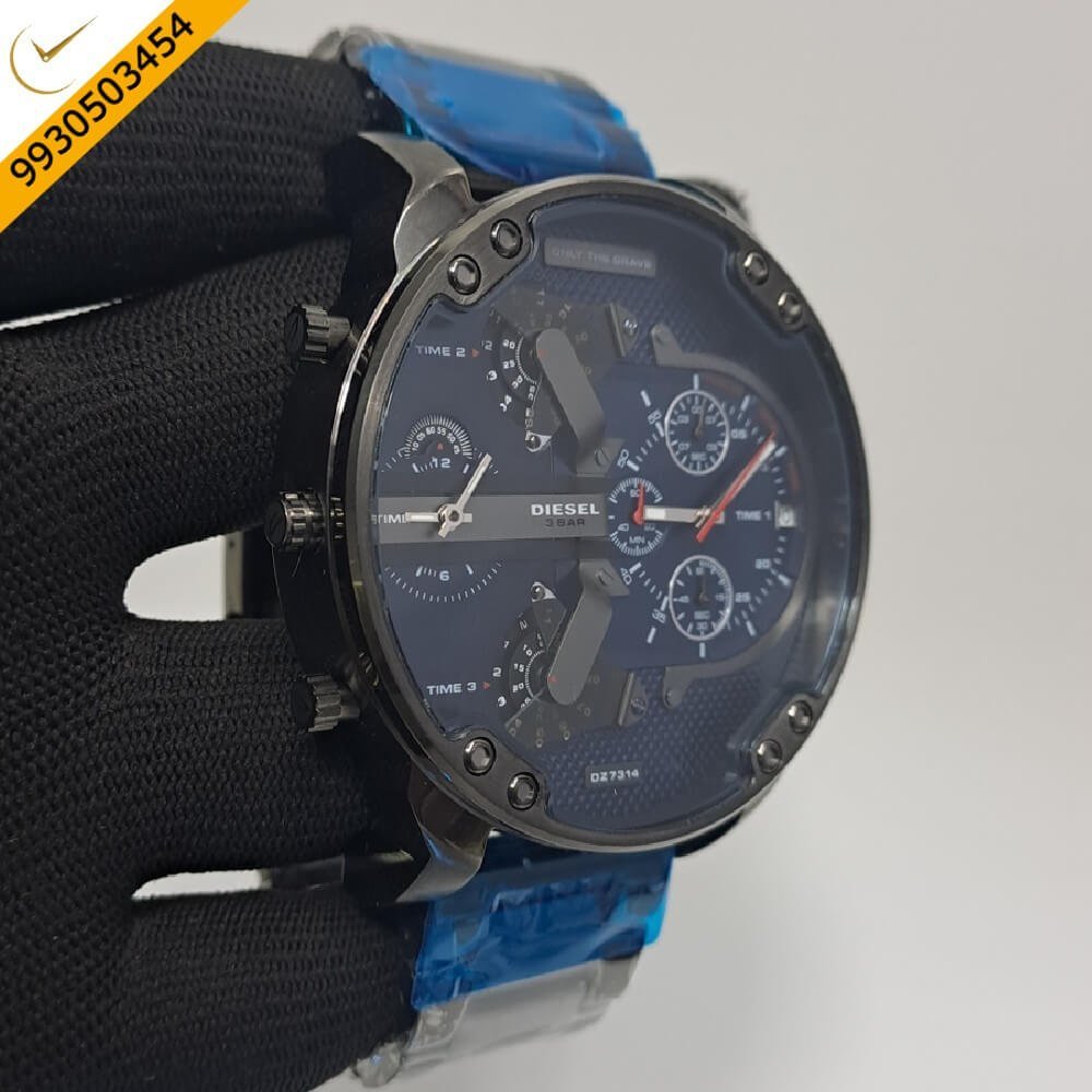 Diesel Big Daddy 10 Bar Blue Dial Watch - Image 3