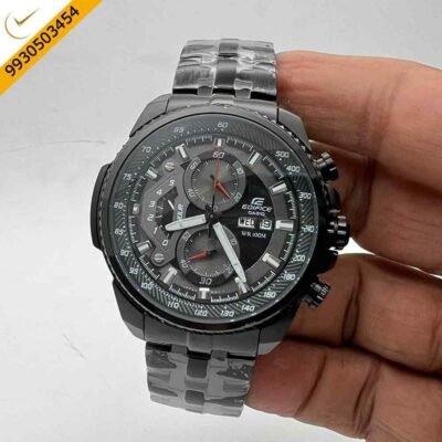 Edifice Full Black Dial Chronograph Swiss Watch