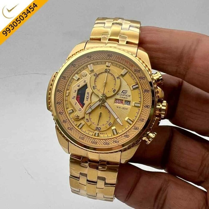 Edifice Full Gold Chronograph Swiss Watch