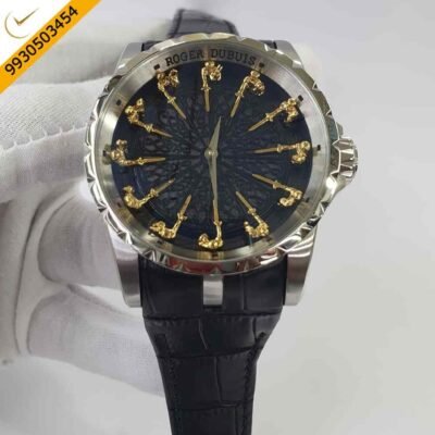 Roger Dubuis Excalibur Knights Of The Round Silver Black Dial Swiss Automatic Watch