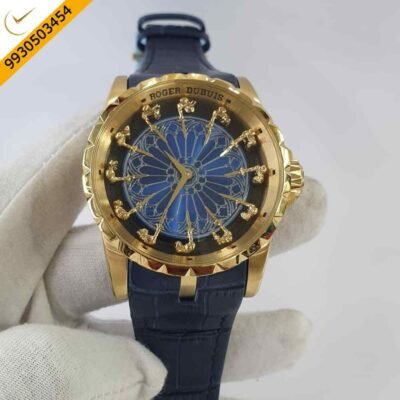 Roger Dubuis Excalibur Knights Of The Round Gold Blue Dial Swiss Automatic Watch