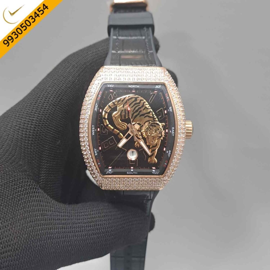 Franck Muller Vanguard Tiger Diamond ETA Swiss Automatic Watch