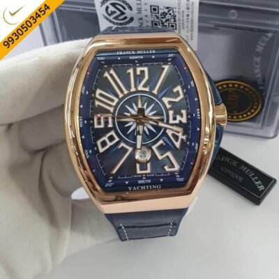 Franck Muller Vanguard Yachting Rose Fold Black Dial Swiss Eta V45 Sc Dt Yacht Automatic Movement Watch