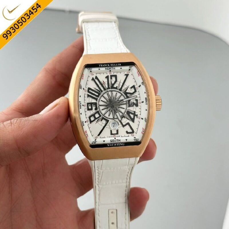 Franck Muller Vanguard Yatching Alligator White Dial Automatic Watch