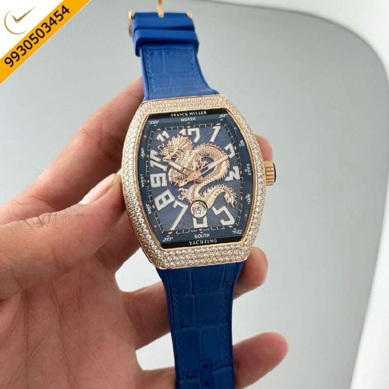 Frank Muller Dragon Silver Blue Dial Automatic Watch