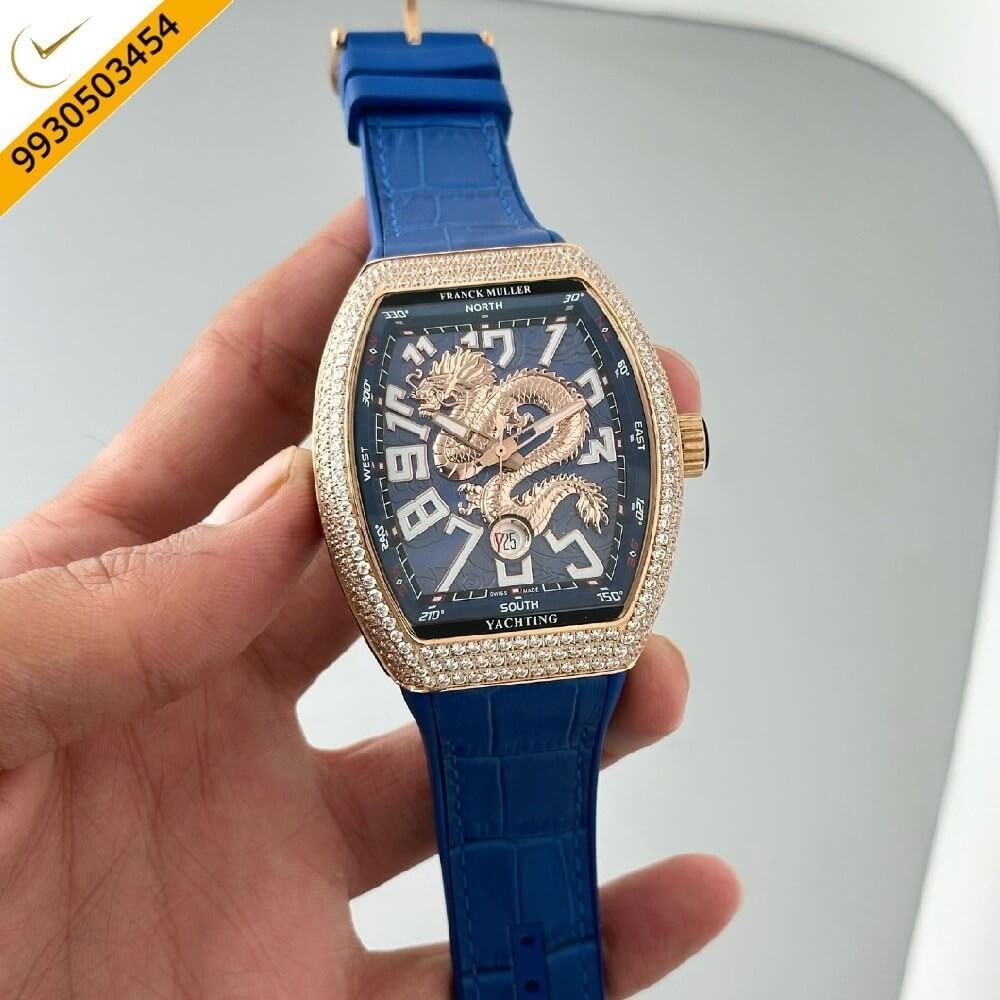 Frank Muller Dragon Silver Blue Dial Automatic Watch