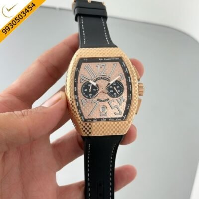 Frank Muller Vanguard Classical Chronograph Alligator Rose Gold Dial Automatic Watch