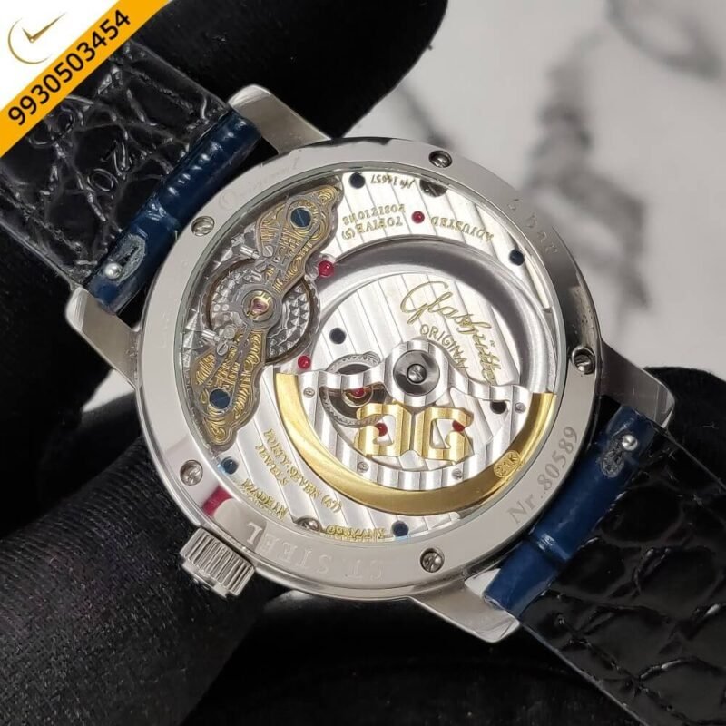 Glashutte PANOMATIC Lunar Moon Edition Blue Leather Strap Swiss Automatic Watch - Image 2