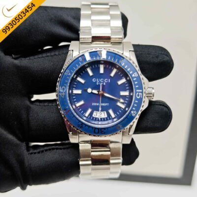Gucci DIVE Date YA136205 Blue Dial Stainless Steel  Swiss Watch