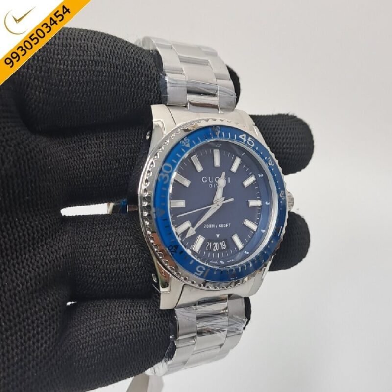 Gucci DIVE Date YA136205 Blue Dial Stainless Steel  Swiss Watch - Image 3