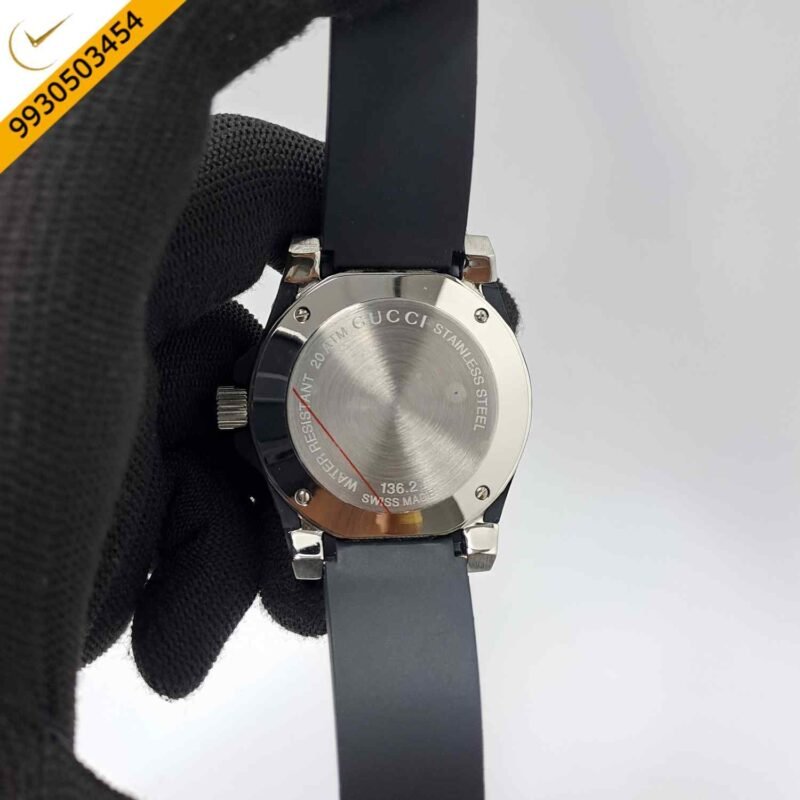 Gucci DIVE Fantic Black Rubber Strap Swiss Watch - Image 4