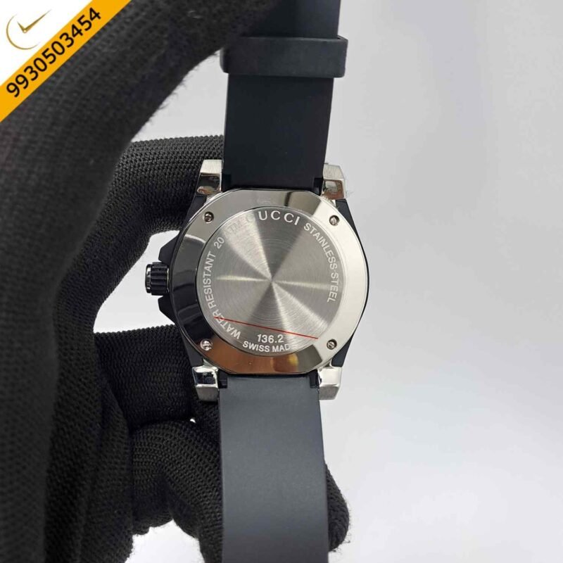 Gucci DIVE Steel Black Date Edition Rubber Strap Swiss Watch - Image 4