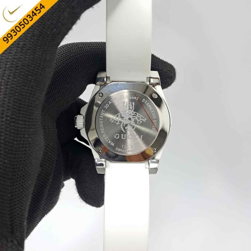 Gucci DIVE Steel White Date Edition Rubber Strap Swiss Watch - Image 4