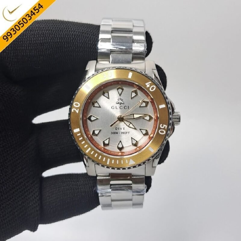 Gucci DIVE YA136357 White Dial Stainless Steel Swiss Watch