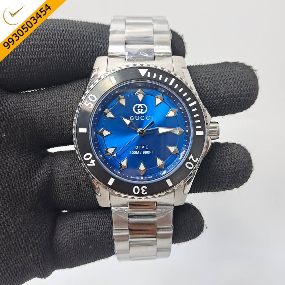 Gucci Dive YA136357 Blue Dial Stainless Steel Swiss Watch