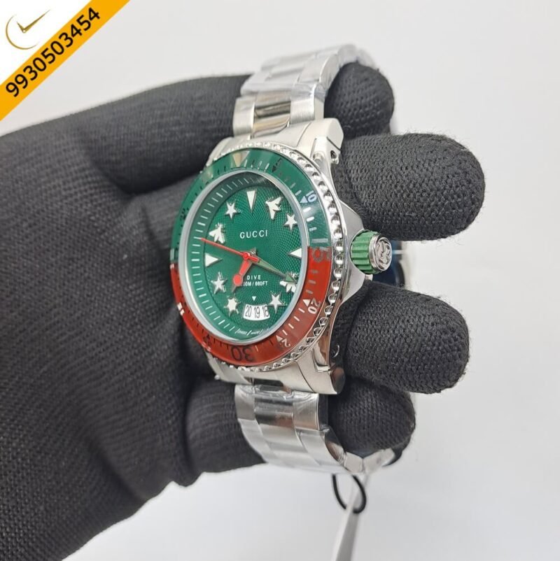 Gucci Dive YA136357 Green Dial Stainless Steel Swiss Watch - Image 2