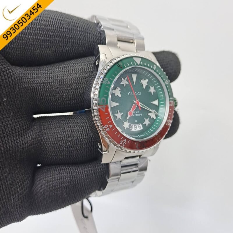 Gucci Dive YA136357 Green Dial Stainless Steel Swiss Watch - Image 3