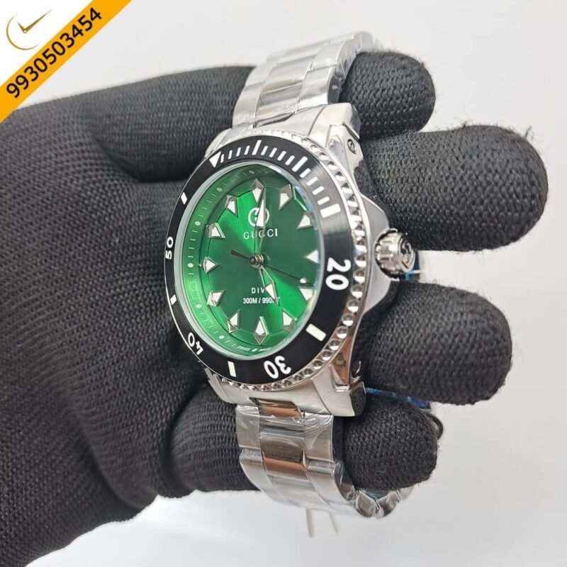 Gucci Dive YA136357 Green Dial Stainless Steel Swiss Watch - Image 2