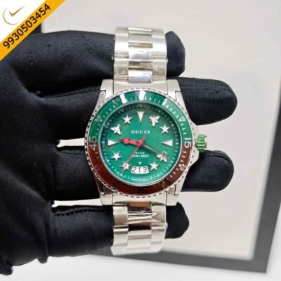 Gucci Dive YA136357 Green Dial Stainless Steel Swiss Watch