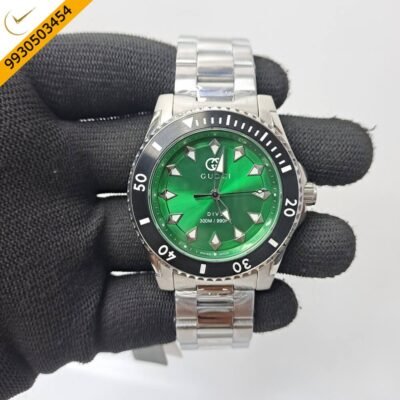 Gucci Dive YA136357 Green Dial Stainless Steel Swiss Watch