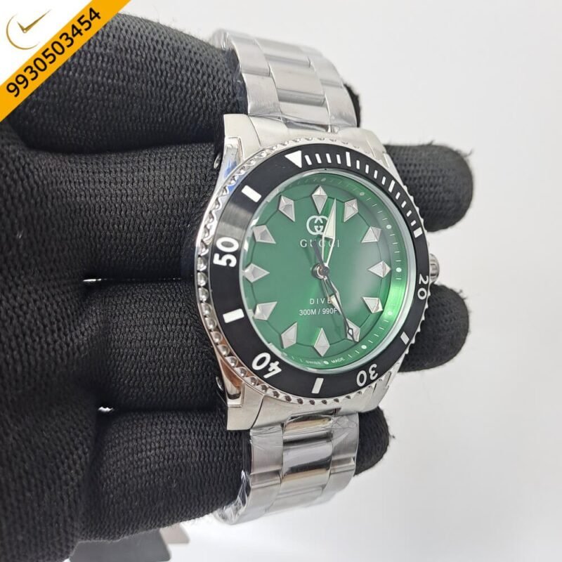 Gucci Dive YA136357 Green Dial Stainless Steel Swiss Watch - Image 3