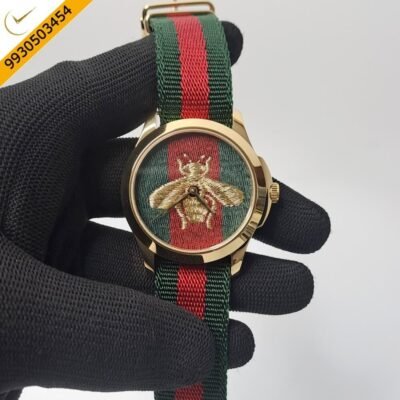 Gucci G-Timeless Bee Edition Multi Colour Dial Nylon Strap Swiss Watch