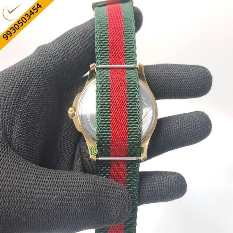 Gucci G-Timeless Bee Edition Multi Colour Dial Nylon Strap Swiss Watch - Image 4