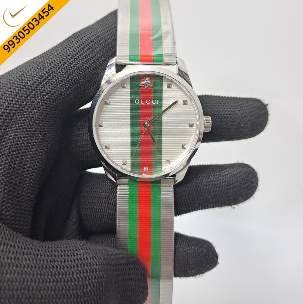Gucci G- Timeless Stainless Steel Grey Dial Swiss Watch