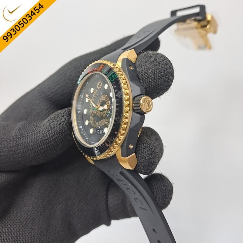 Gucci Snake DIVE YA136219 Black Snake Motif Dial Swiss Watch - Image 2