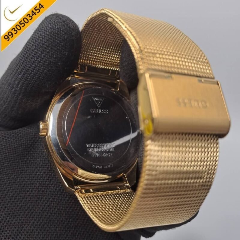 Guess Full Gold Skelton Dial Swiss Watch - Image 4