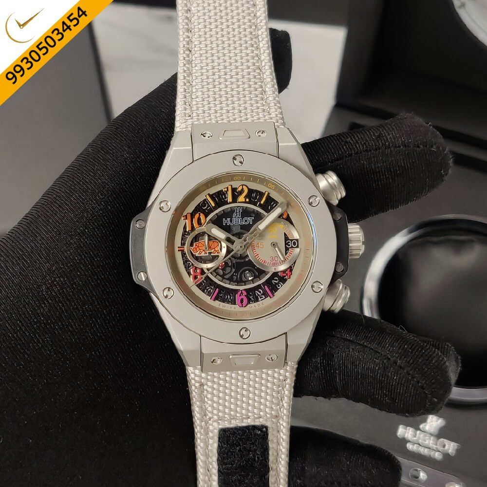 Hublot Big Bang UNICO SORAI Black Dial Grey Nylon Strap Swiss Watch