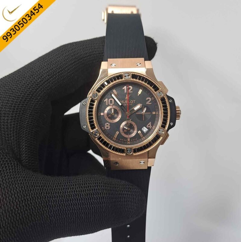 Hublot Big Bang Cappuccino Chronograph Black Dial Rubber Strap Swiss Watch