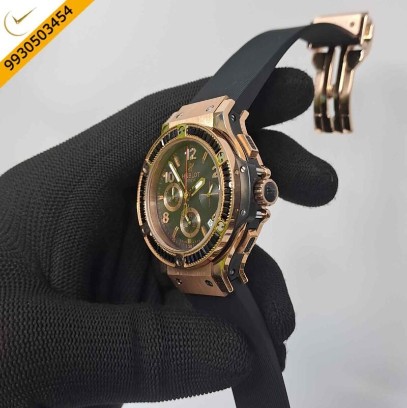 Hublot Big Bang Cappuccino Chronograph Black Dial Rubber Strap Swiss Watch - Image 2