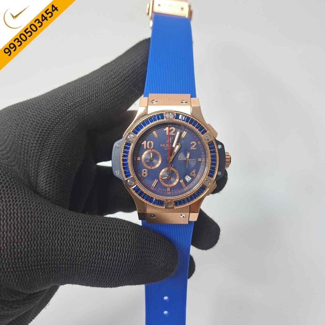 Hublot Big Bang Cappuccino Chronograph Blue Dial Rubber Strap Swiss Watch