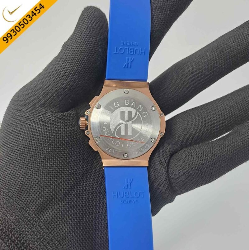 Hublot Big Bang Cappuccino Chronograph Blue  Dial Rubber Strap Swiss Watch - Image 4