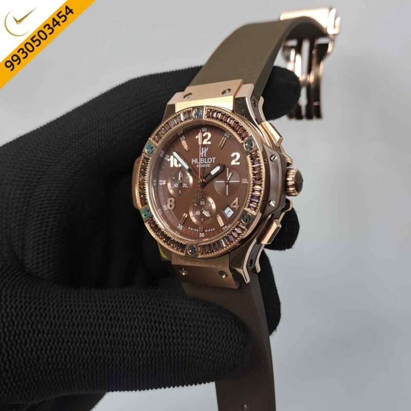 Hublot Big Bang Cappuccino Chronograph Brown Dial Rubber Strap Swiss Watch - Image 2