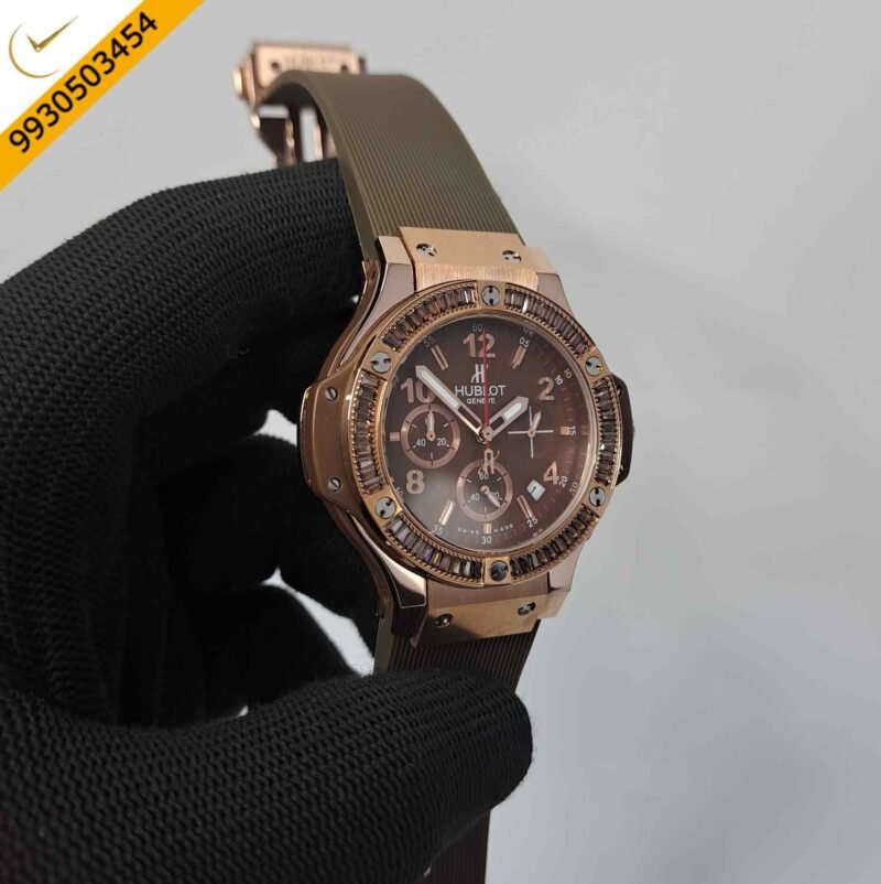 Hublot Big Bang Cappuccino Chronograph Brown Dial Rubber Strap Swiss Watch - Image 3