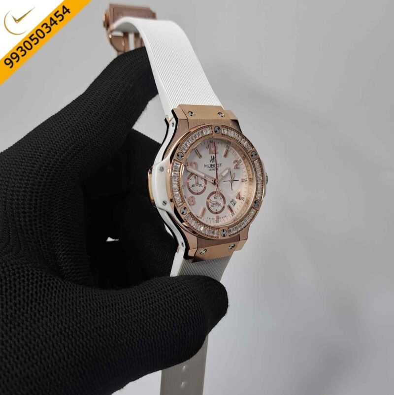 Hublot Big Bang Cappuccino Chronograph White Dial Rubber Strap Swiss Watch - Image 3
