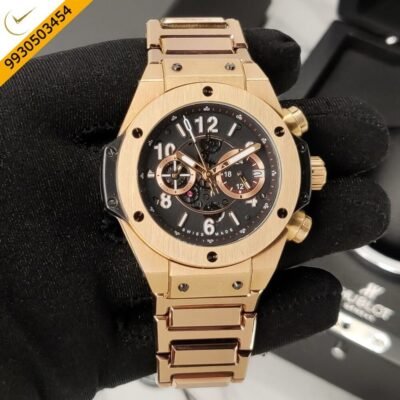 Hublot Big Bang UNICO KING Black Dial Rose Gold Strap Swiss Watch