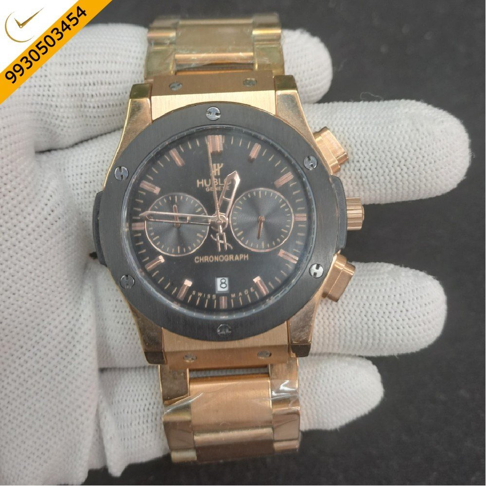 Hublot Classic Fusion Chronograph Rose Gold Black Dial Watch