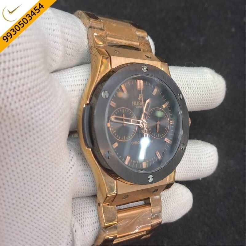 Hublot Classic Fusion Chronograph Rose Gold Black Dial Watch - Image 3