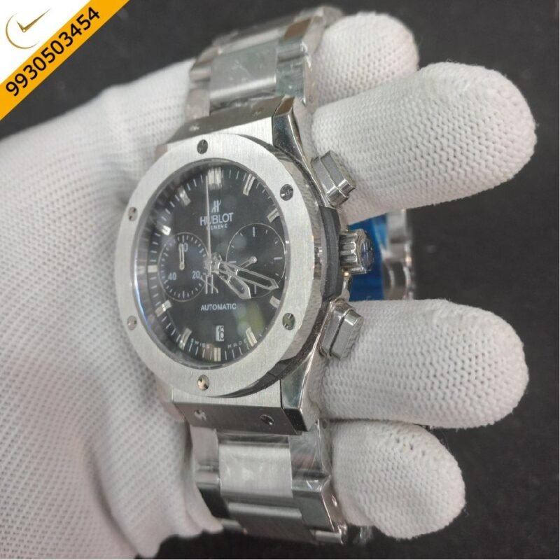Hublot Classic Fusion Chronograph Silver Black Dial Watch - Image 2