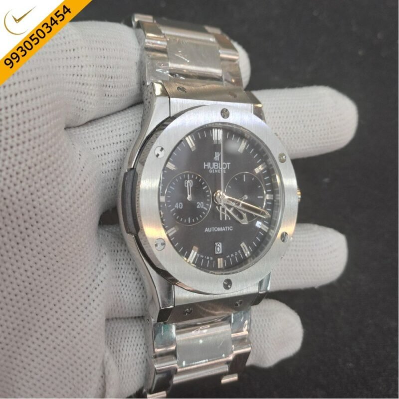 Hublot Classic Fusion Chronograph Silver Black Dial Watch - Image 3