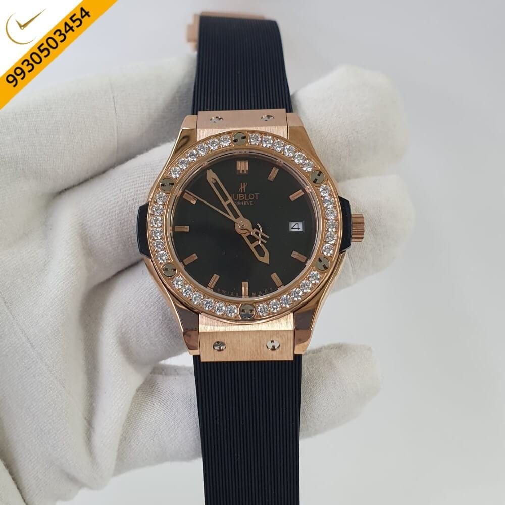 Hublot Classic Fusion Diamond Black Rubber Strap Swiss Watch