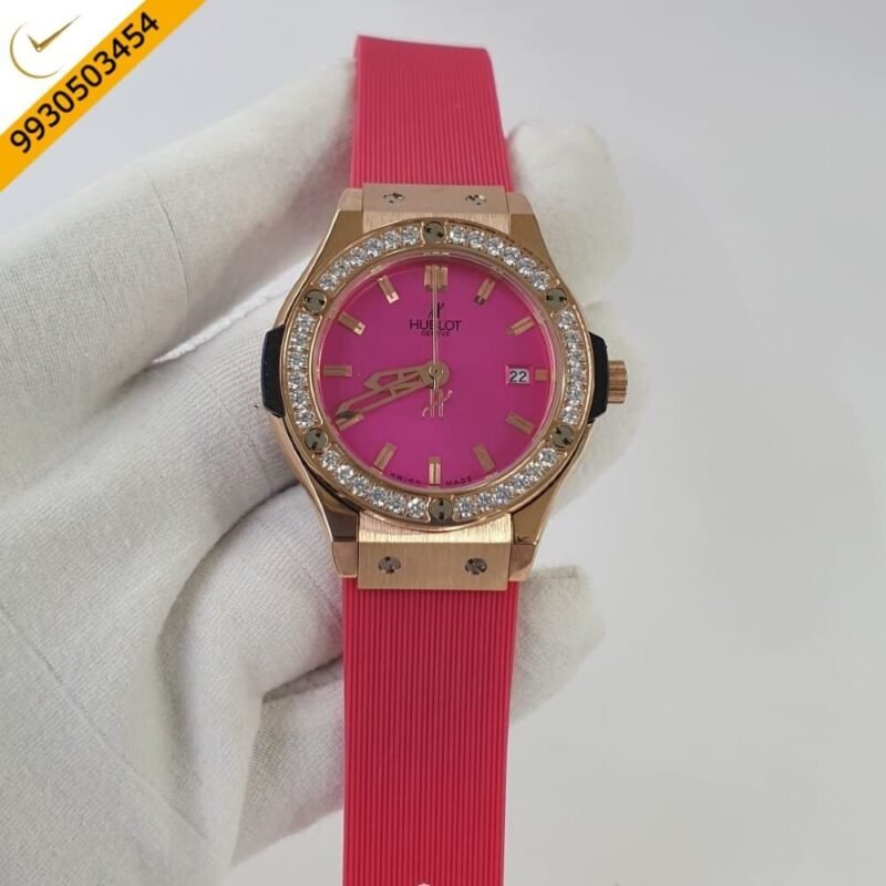 Hublot Classic Fusion Diamond Pink Rubber Strap Swiss Watch
